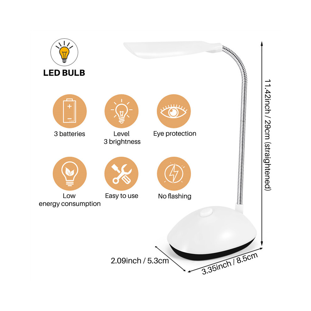 Light LED Desk Lamp Rotating Eye Protection Kids Student Reading Light LED Desk Lamp ,White