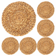 Runde geflochtene Tischsets, Wasserhyazinthen geflochtene Rattan Tischsets, Runde geflochtene Rattan Tischsets, Nicht isolierende Pads