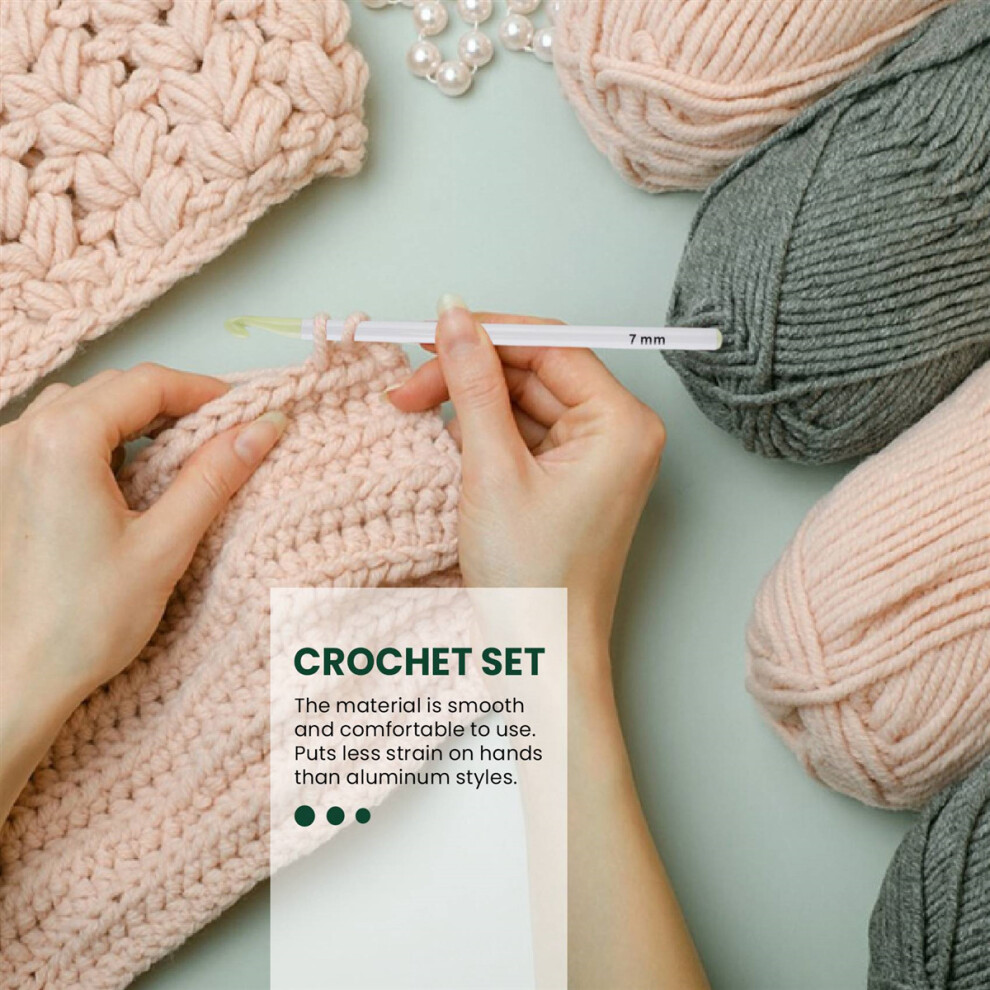 Crochet Hook Set,7/8/9/10/12/15/20mm Plastic Handle Crochet Hook