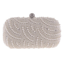 Pearl Clutch Bags Women Purse Ladies Hand Bags Bags for Party Wedding Pearl Fashion Clutch Bags - White