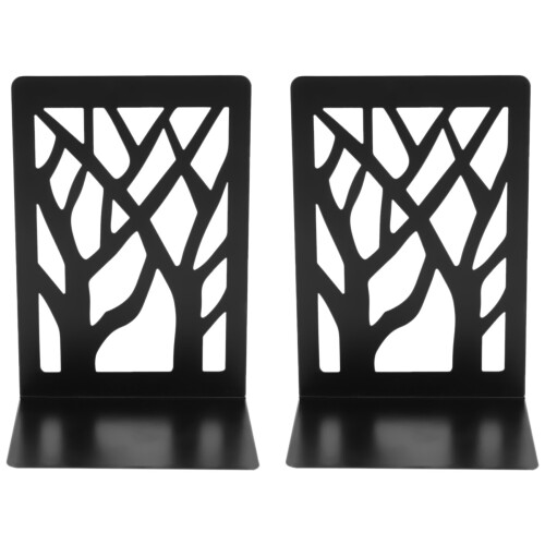 Book Ends for Heavy Books,Book Shelf Holder Home Decorative, Metal Bookends Black 1 Pair,Bookend Supports, Book Stoppers