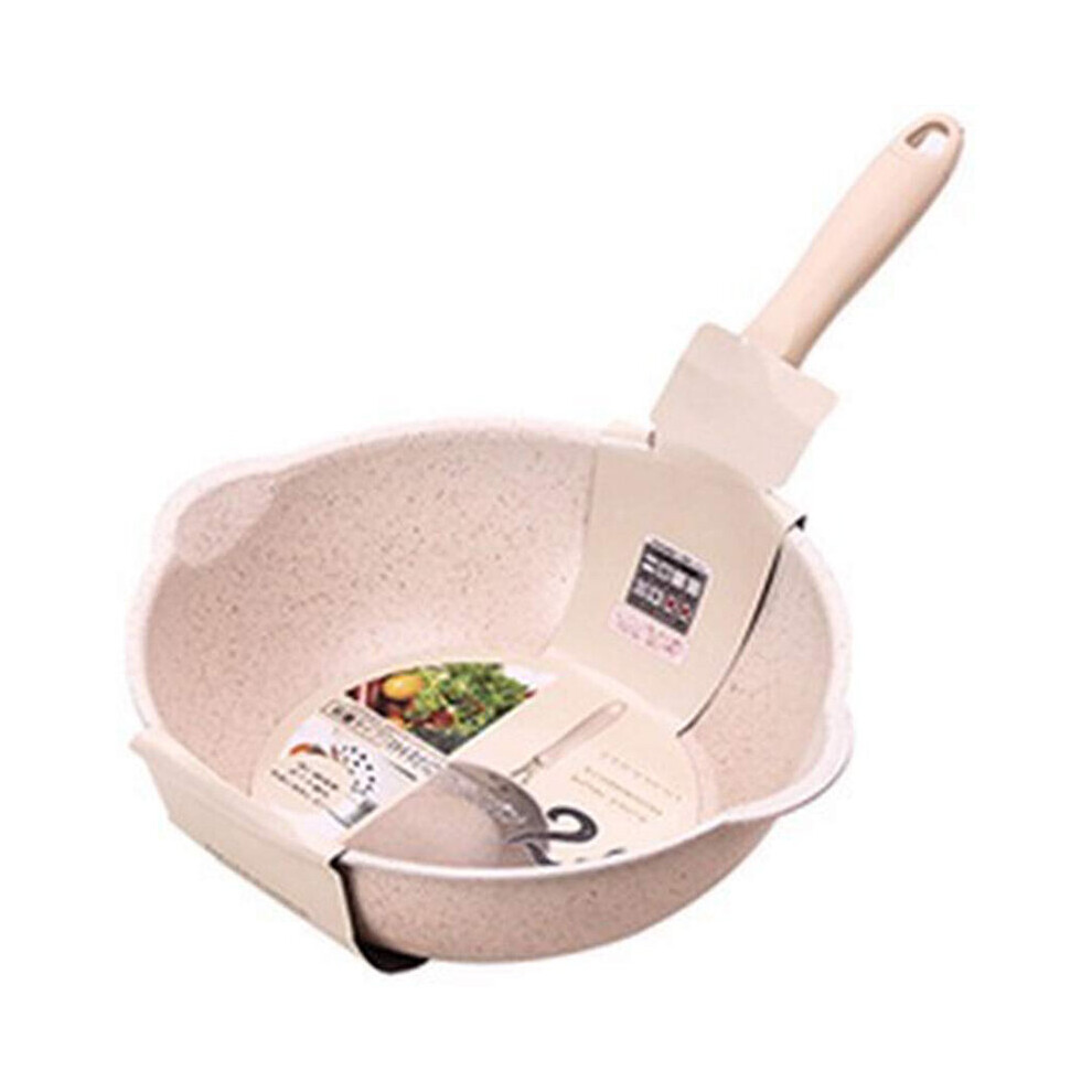 Thickened Bottom Stone Frying Pan Multifunction Non-Stick Pans Deep Nougat Pot Big Mouth Wok Pan 20cm