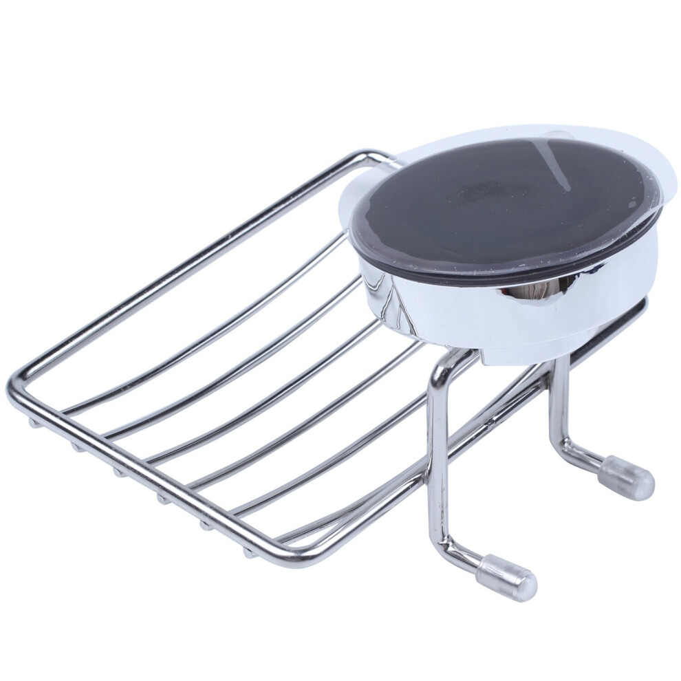 Super Powerful Vacuum Suction Stainless Steel Soap Dish Sponge Holder With Locking Suction Bathroom & Kitchen Accessory (Soap Dish)