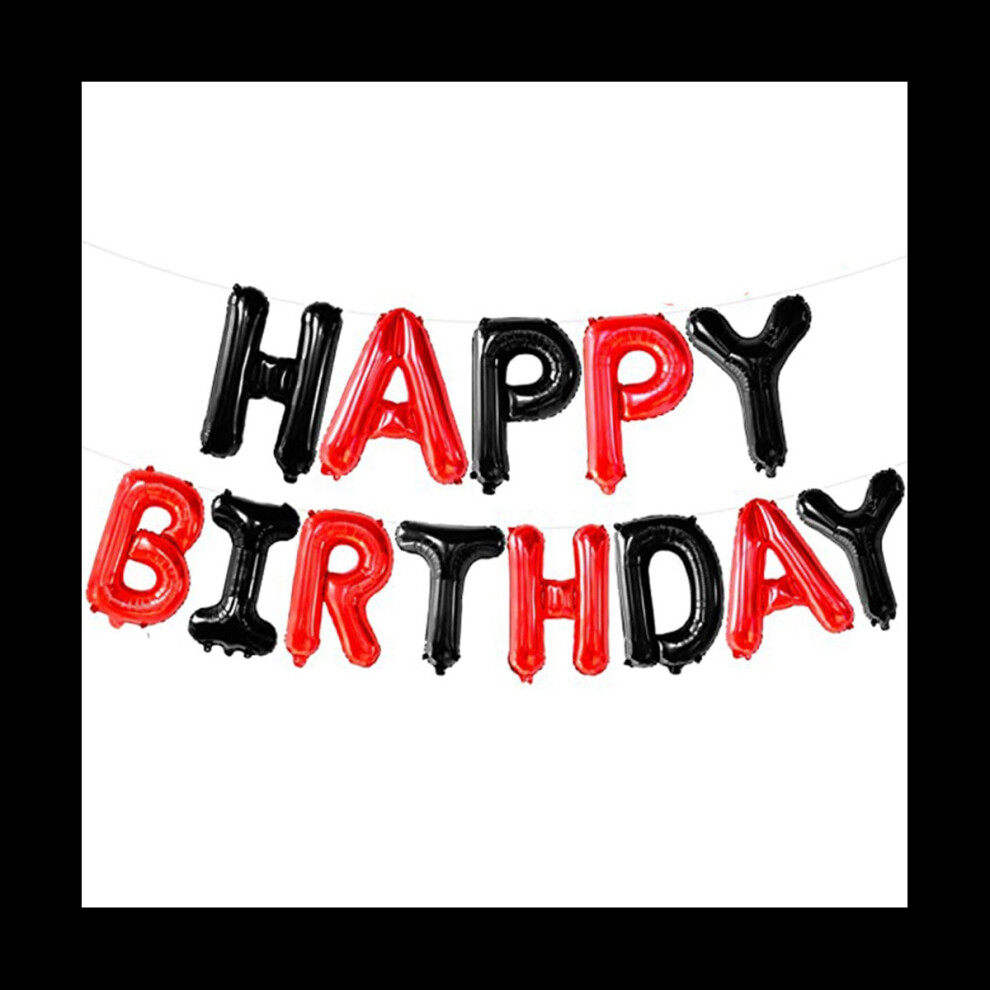 Black and Red Banner Balloons - 16 Inch, Sign Balloons Letters for Party