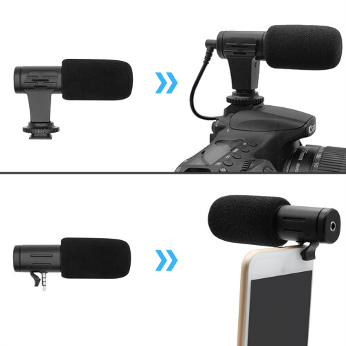 Video Microphone On-Camera Mini Condenser Record Interview Vlog Mic for Phone DSLR Camera 3.5mm Microphone 1
