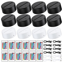 12er Pack 3D Nacht LED Licht Lampe Basis 16 Farben LED Licht Display Basis mit Fernbedienung für Acryl und Harzglas