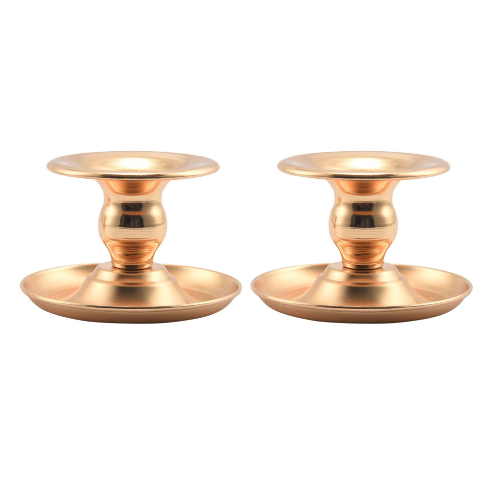 Lot de 2 bougeoirs en métal doré pour mariage, chandelier exquis, décoration de table, fête à domicile, Noël