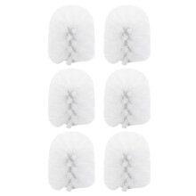 Replacement Spare Bathroom Accessory Plain Plastic Toilet Cleaning Brushes Head Holders White (6X White Heads)