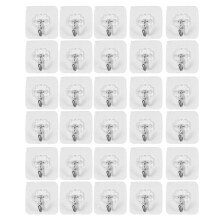 30 Packs Reusable Adhesive Hooks,Transparent Heavy Duty Wall Hooks with , Waterproof and Oilproof