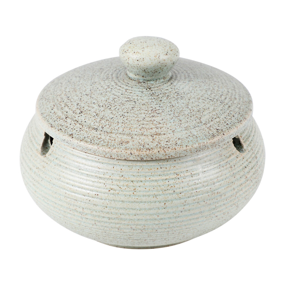 Ceramic Ashtray with Windproof Lid for Indoor Outdoor Use -Light Blue