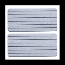 2 PCS Water Absorbent Diatomite Coasters Rectangle, Grooved Design, Water Absorbing Stone Gray