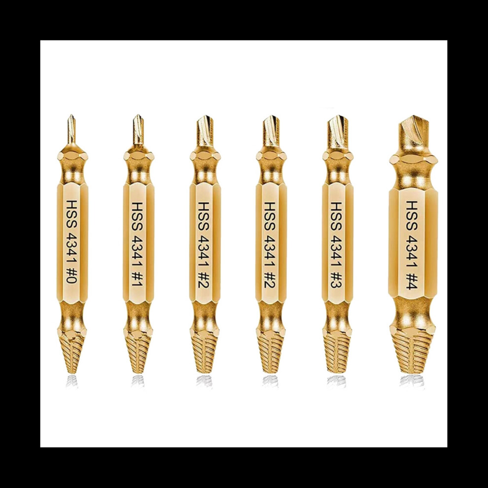 6Pcs Damaged Screw Extractor Kit,Stripped Screw Extractor Set For And Quickly Remover Common Sizes Of Broken Tool 4762381765744