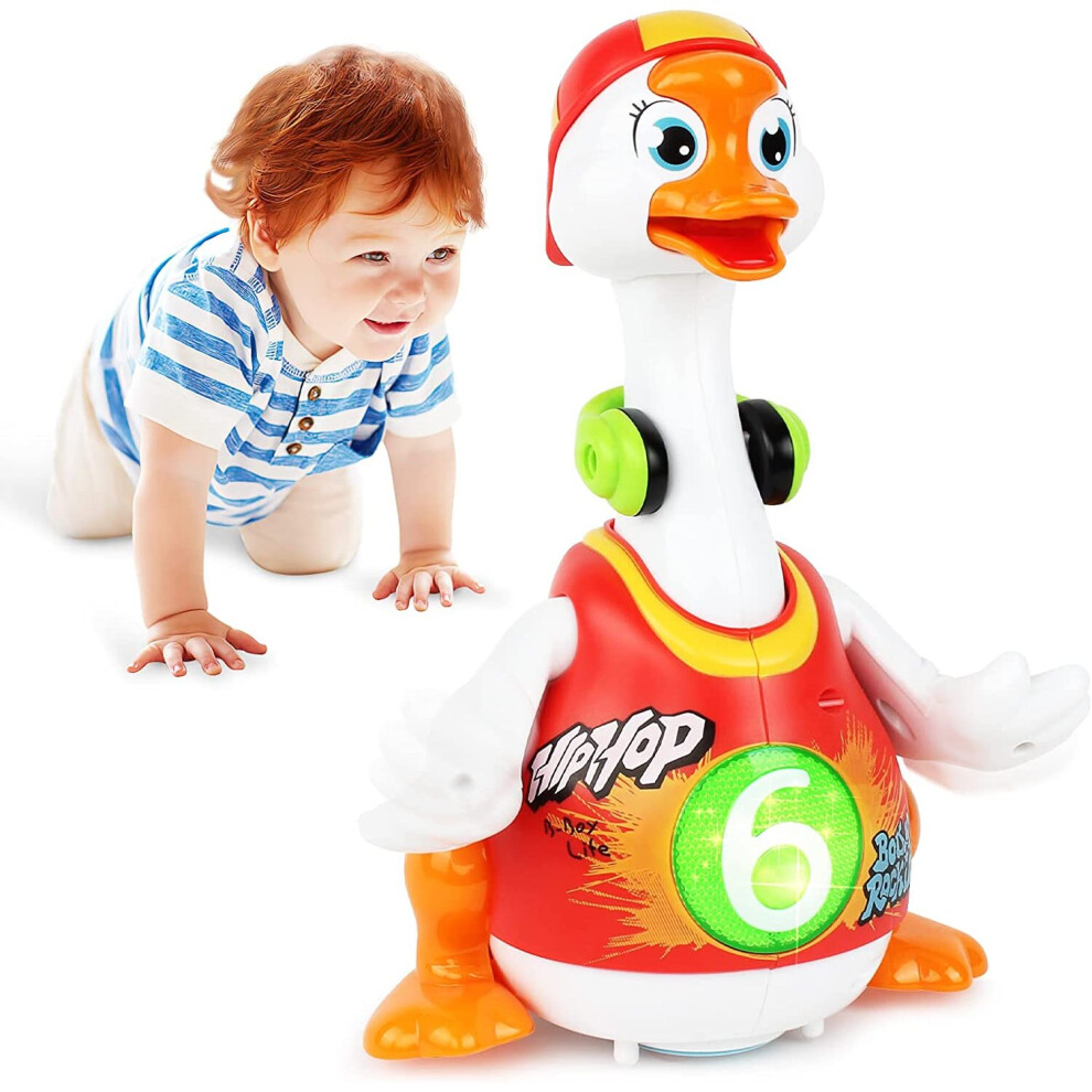 Eastsun Store Eastsun Baby Dancing Hip Hop Musical Goose Toy Singing Taking Crawling Walking Duck Toy For 12 18 Months Toddler Gift For 1 2 Year Old Boys Girls