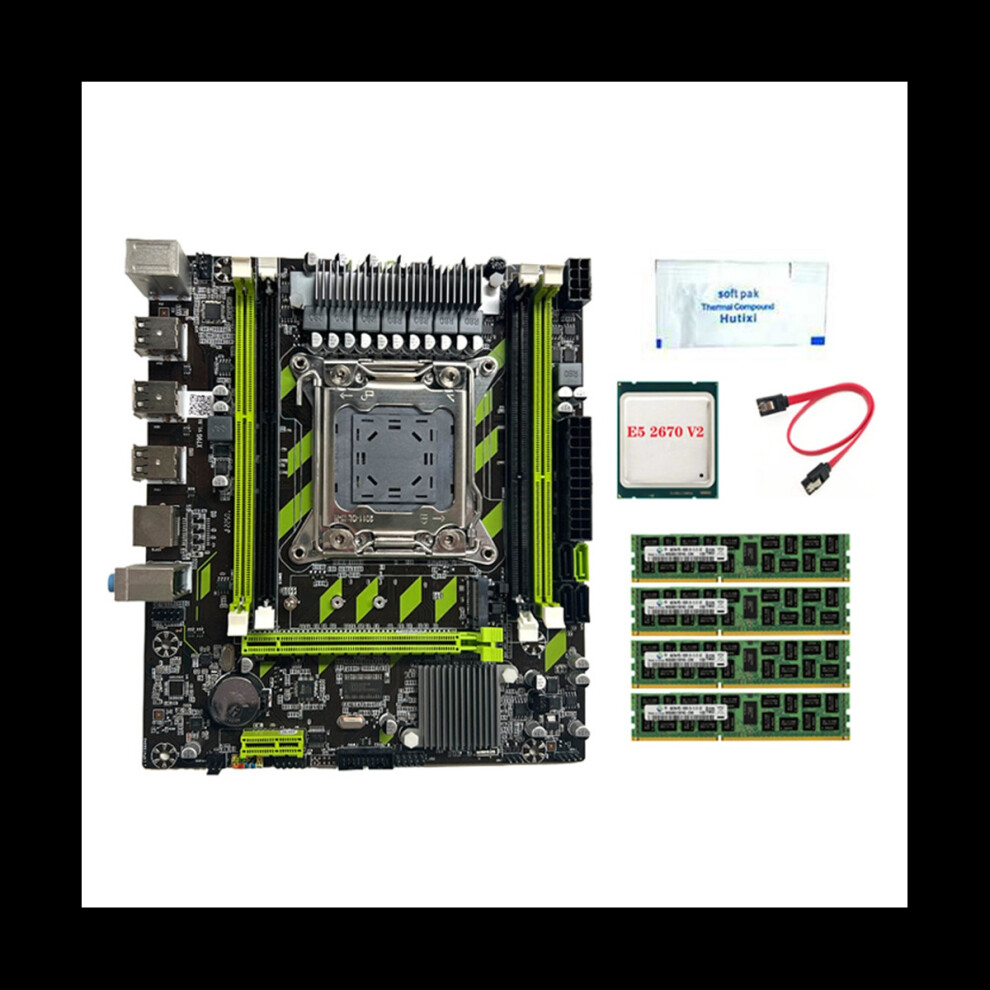 X79g Lga2011 Motherboard+E5 2670 V2 Cpu+4X4g Ddr3 Ram+Thermal Grease+Sata Cable Support M.2 Nvme Pcie X16 Usb2.0 Sata3.0 4762381794324
