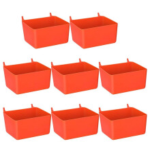 8 Pieces Bins Kit Parts Storage Accessories Workbench Bins for Organizing Hardware(Red)