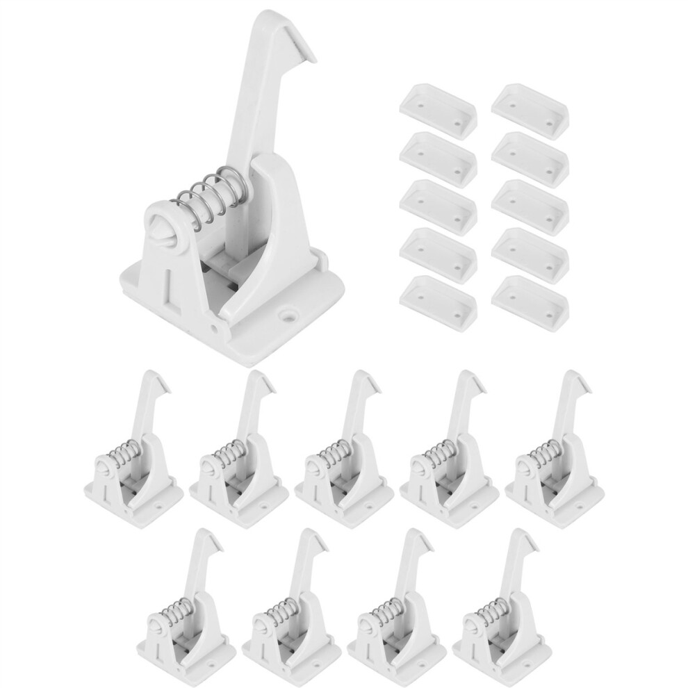 10Pcs Cabinet Locks Magnetic Drawer Cupboard Lock Kids Adhesive Proof Cabinet Locks White