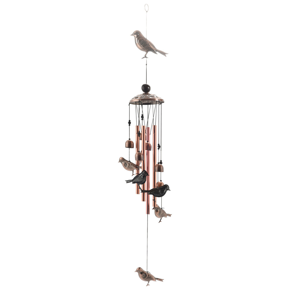 Bird Wind Waterproof Metal Wind with 4 Aluminum Tubes 6 Wind Chime