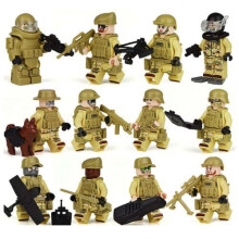 Yes091 12-Set Mini Military Building Blocks - Soldiers, Guns & Weapons Fits LEGO