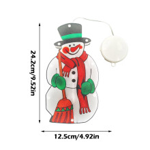 (Snowman) Christmas Window Hanging LED Light Xmas Ornament Suction Cup Battery Decor Lamps