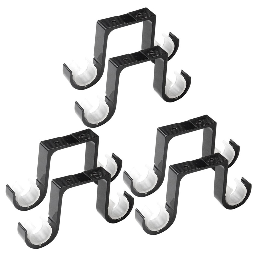 6Pcs Double Curtain Rod Brackets Ceiling Mount Supports Aluminum Alloy Black-image-OPC-PBMXZND-NEW