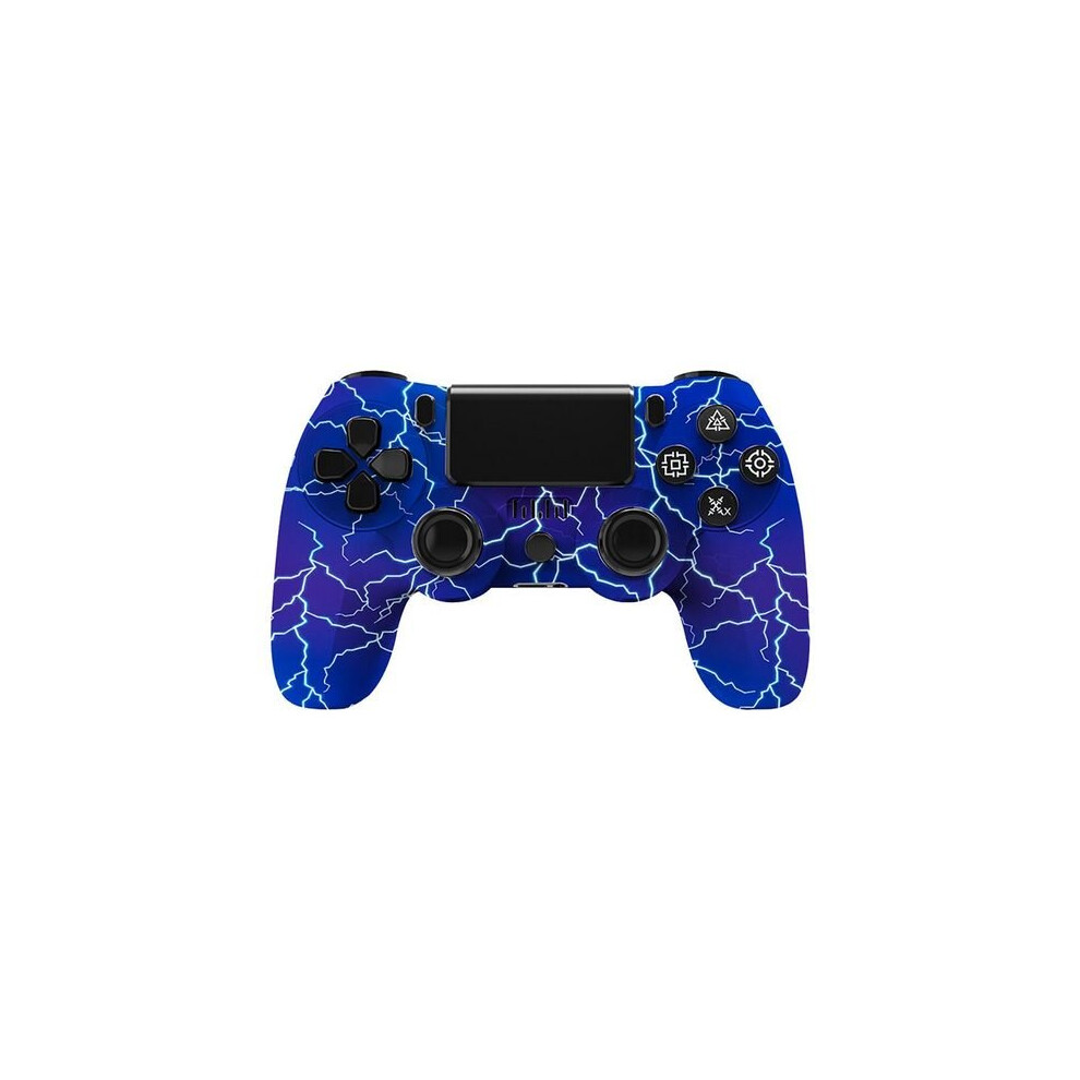 (Blue Lightning) VIELLAN Wireless Controller Compatible with PS4/Pro/Slim/PC High Performance Double Shock and Touch Pad/6-Axis Motion Sensor/Audio Fu