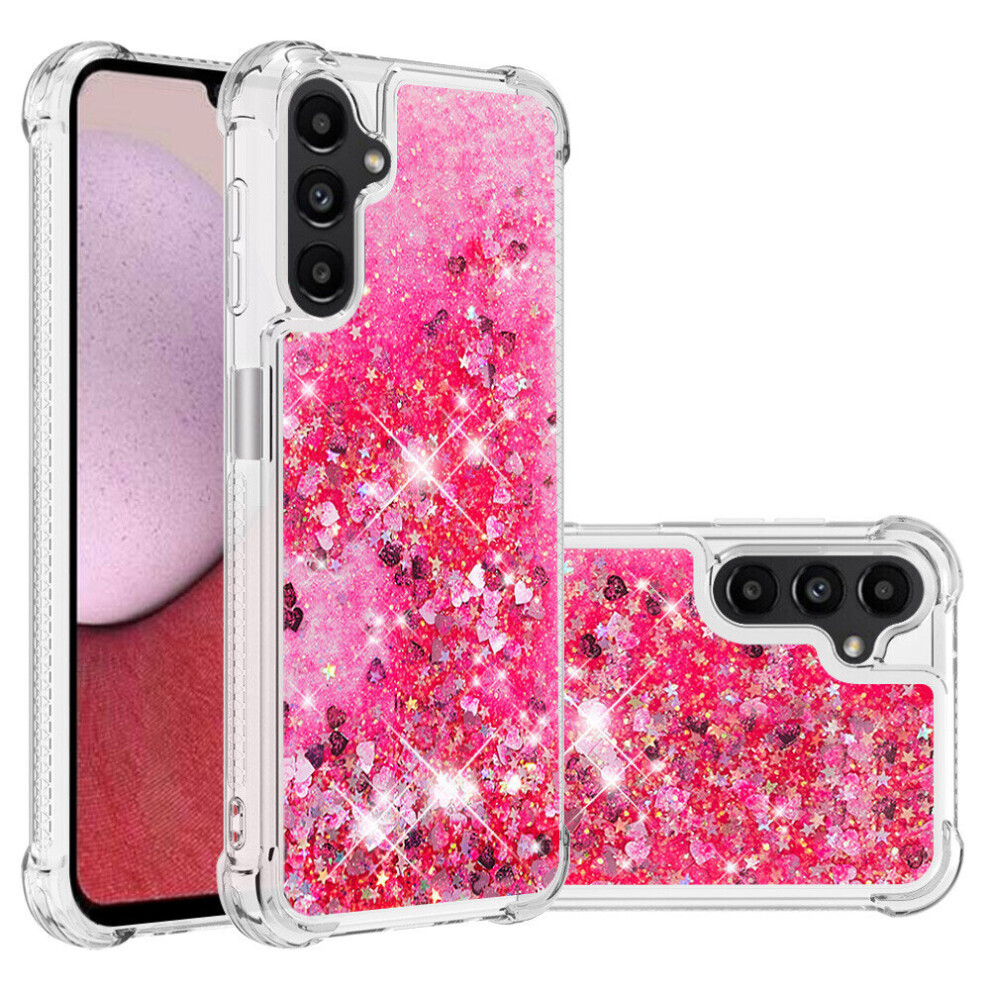 Case for Samsung Galaxy A14 5G Bumper Cover Sparkly Glitter Bling Flowing Liquid Compatible with Samsung Galaxy A14 5G Case - Pink