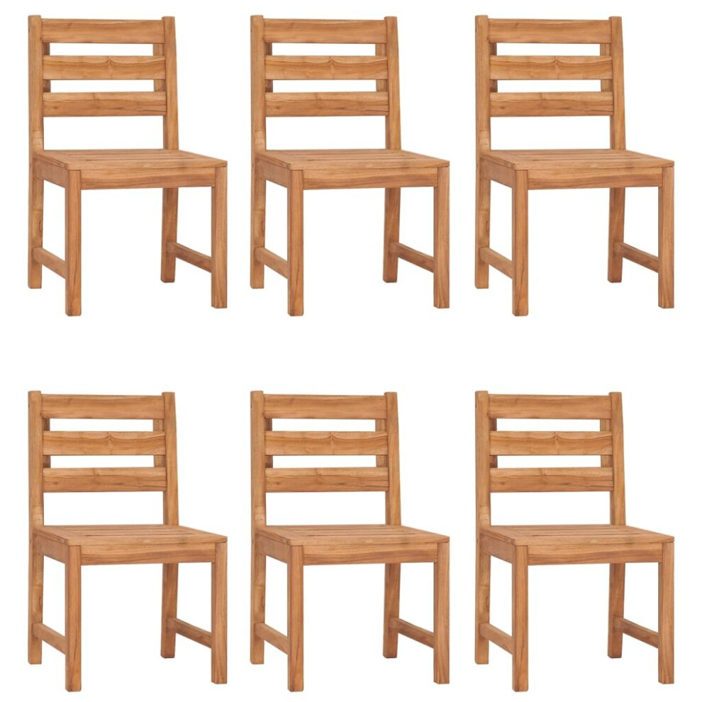 (6 pcs) vidaXL 4/6/8x Solid Wood Teak Garden Chairs Outdoor Seat Balcony Wooden Chair