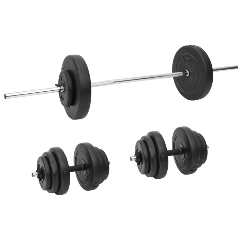 (2 x 10 kg + 4 x 5 kg + 6 x 1.25 kg + 4 x 2.5 kg) vidaXL Barbell Workout Home Gym Fitness Free Weight Plate Set Multi Models