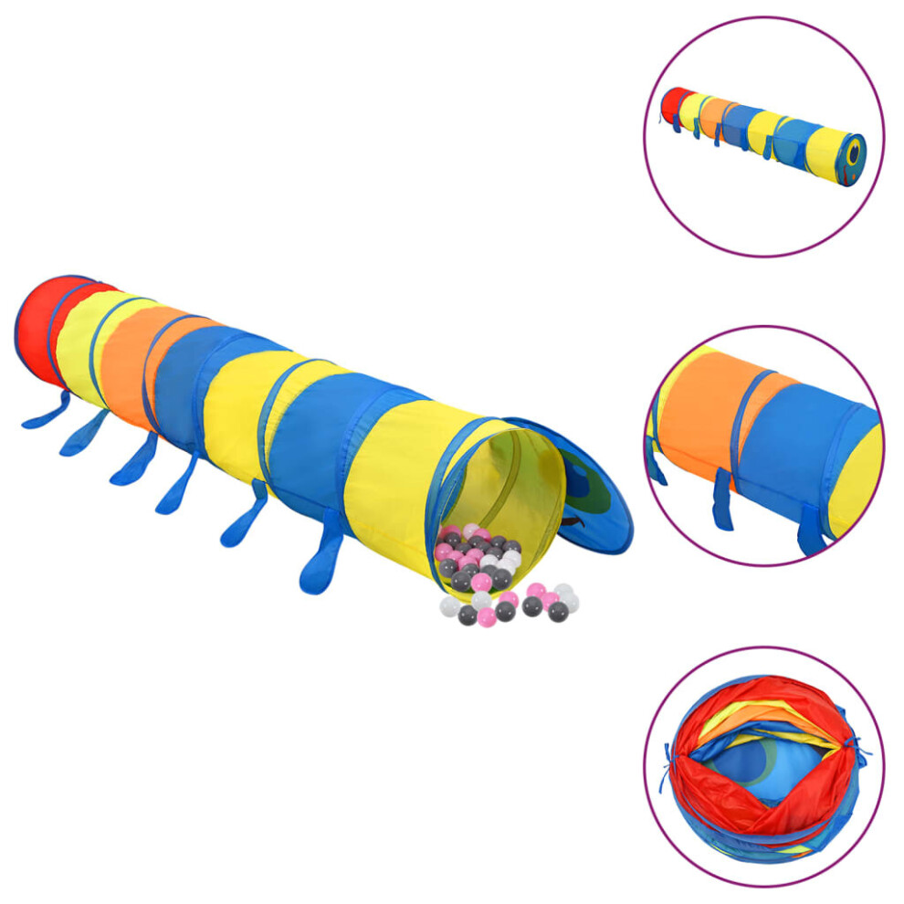 (multicolour 2) vidaXL Children Play Tunnel with 250 Balls 245 cm Polyester Tent Multi Colours