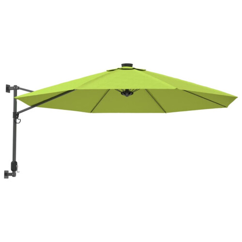 VidaXL vidaXL Wand-Sonnenschirm mit LEDs Apfelgrün 290 cm 1