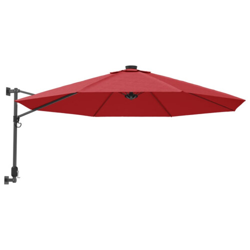 VidaXL vidaXL Wand-Sonnenschirm mit LEDs Knallrot 290 cm 1