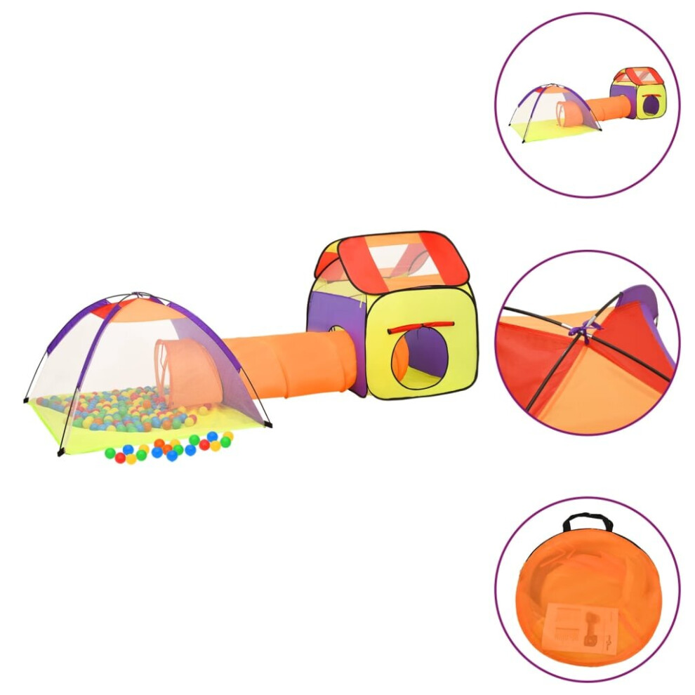 (multicolour) vidaXL Children Play Tent with 250 Balls Kids Play House Tent Multi Colours