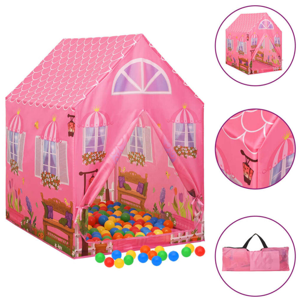 (multicolour) vidaXL Children Play Tent with 250 Balls Kids Play House Tent Multi Colours