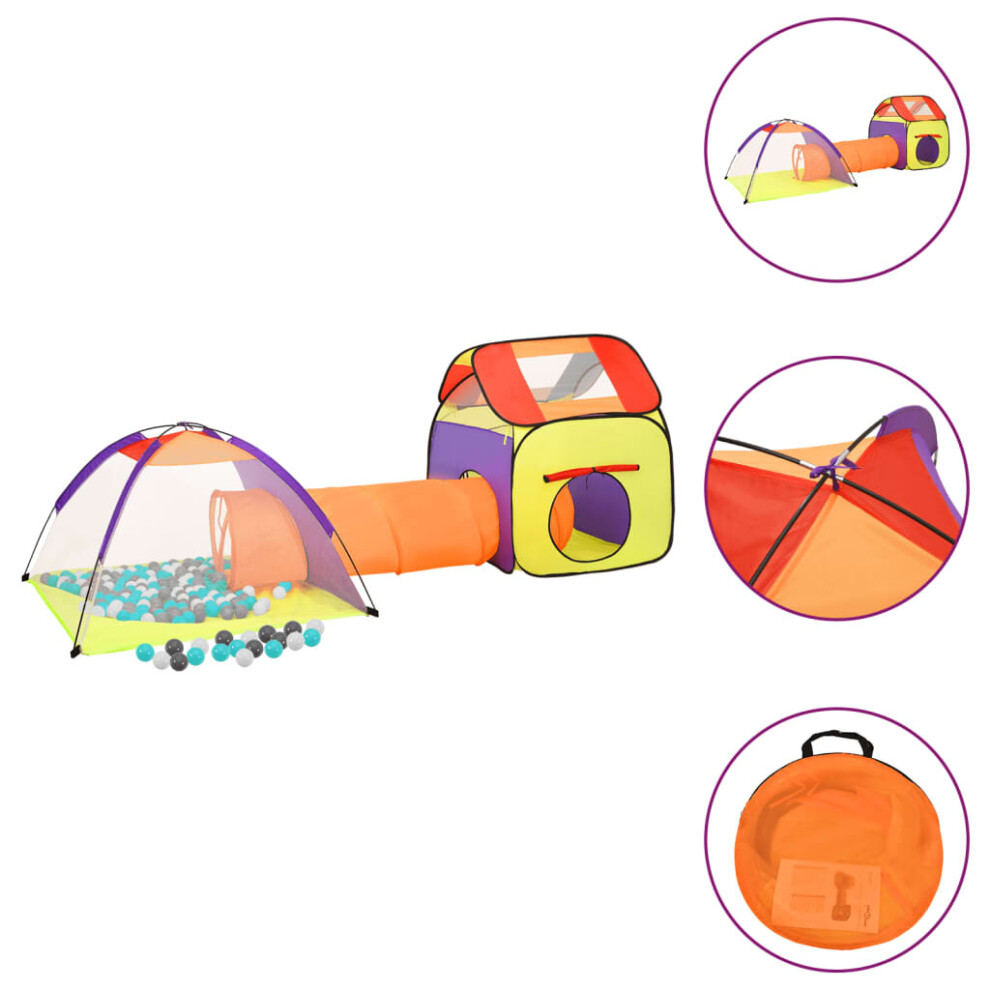 (multicolour 1) vidaXL Children Play Tent with 250 Balls Kids Play House Tent Multi Colours