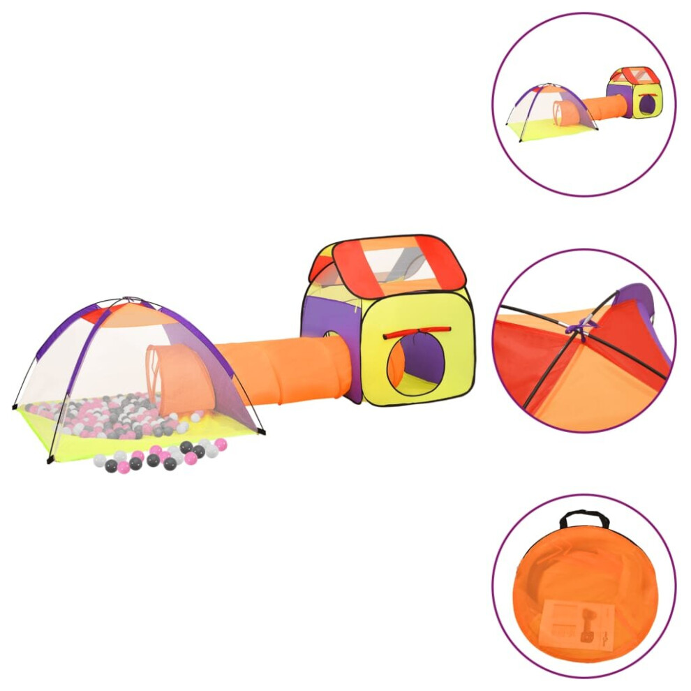 (multicolour 2) vidaXL Children Play Tent with 250 Balls Kids Play House Tent Multi Colours