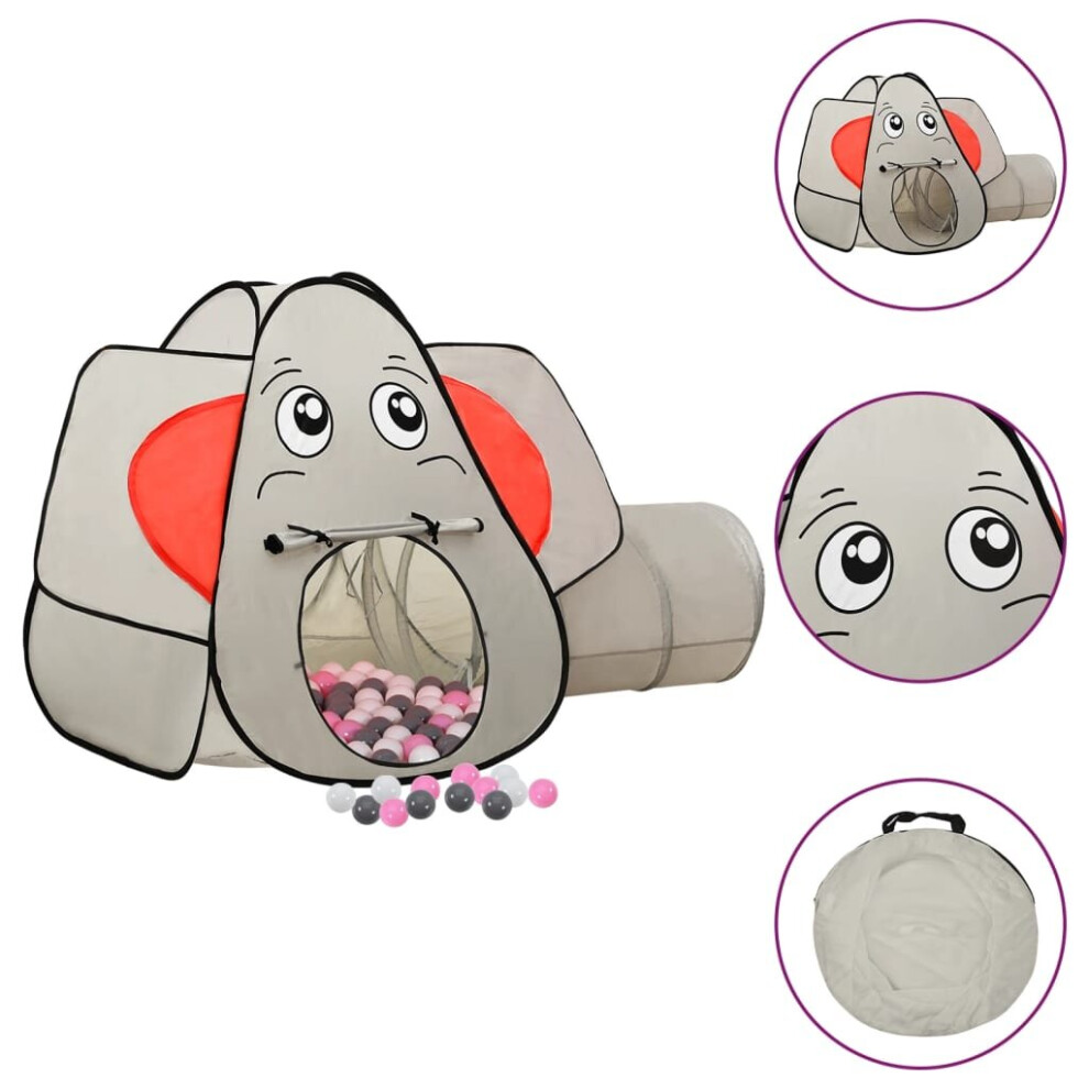 (multicolour 2) vidaXL Elephant Children Play Tent with 250 Balls Play House Multi Colours