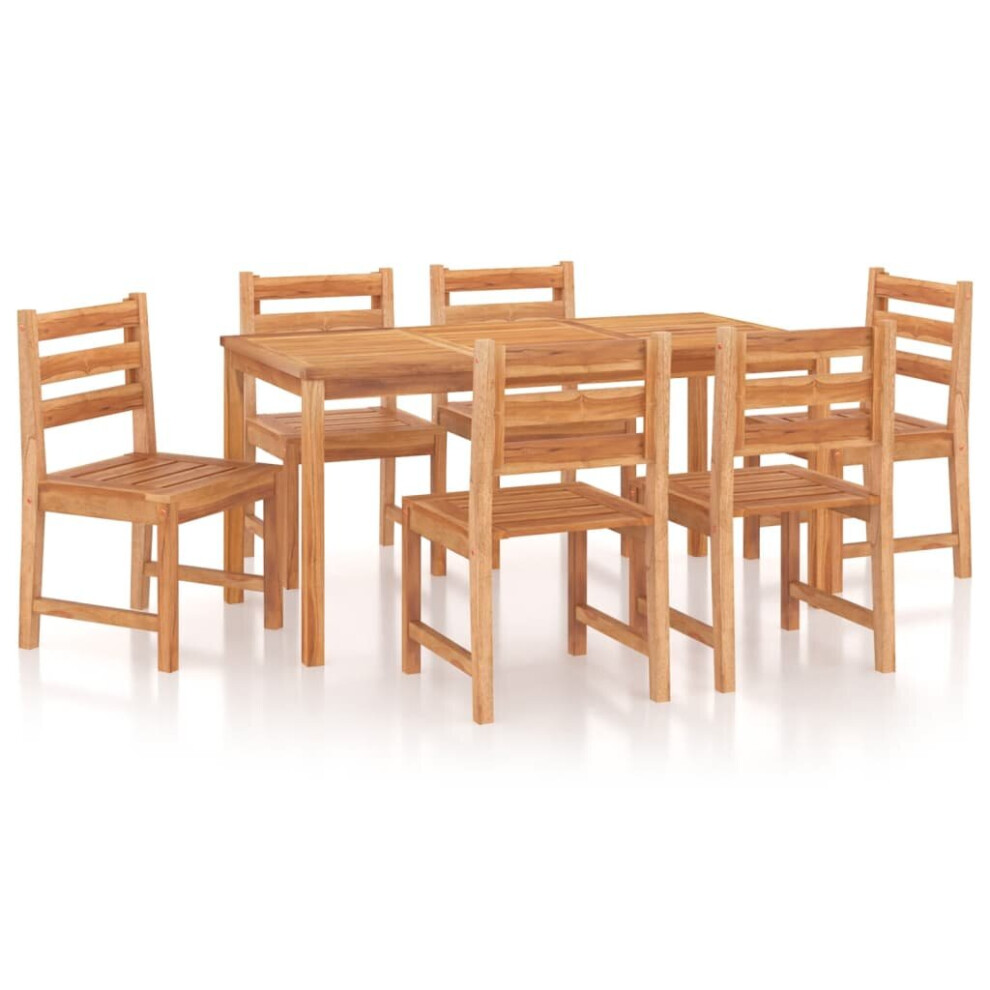 (160 cm table length/ 7 piece) vidaXL Solid Wood Teak Garden Dining Set 5/7 Piece 120 cm/160 cm Table Length