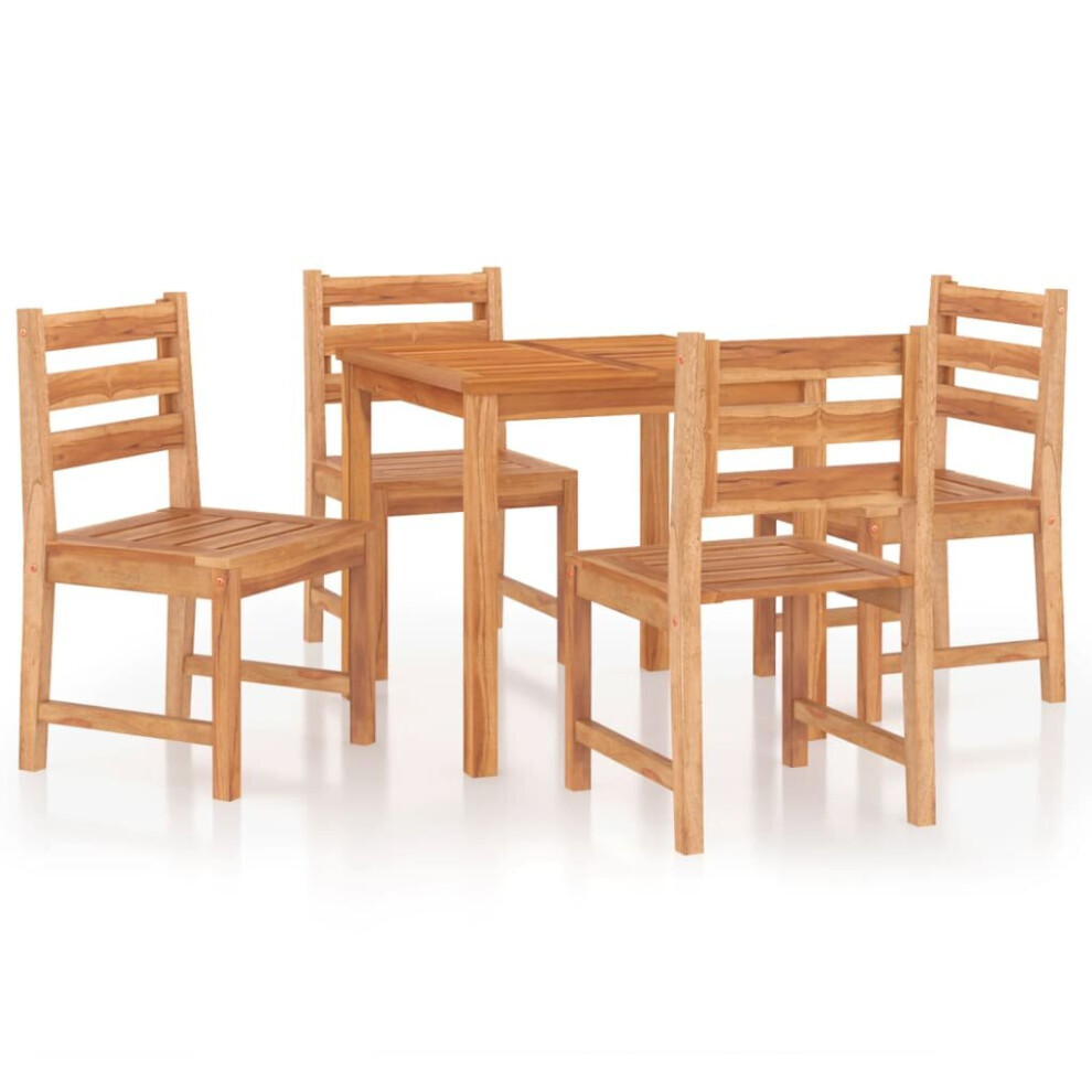 (80 x 80 x 77 cm/ 5 piece) vidaXL Solid Wood Teak Garden Dining Set 3/5 Piece 110x110x77 cm/80x80x77 cm