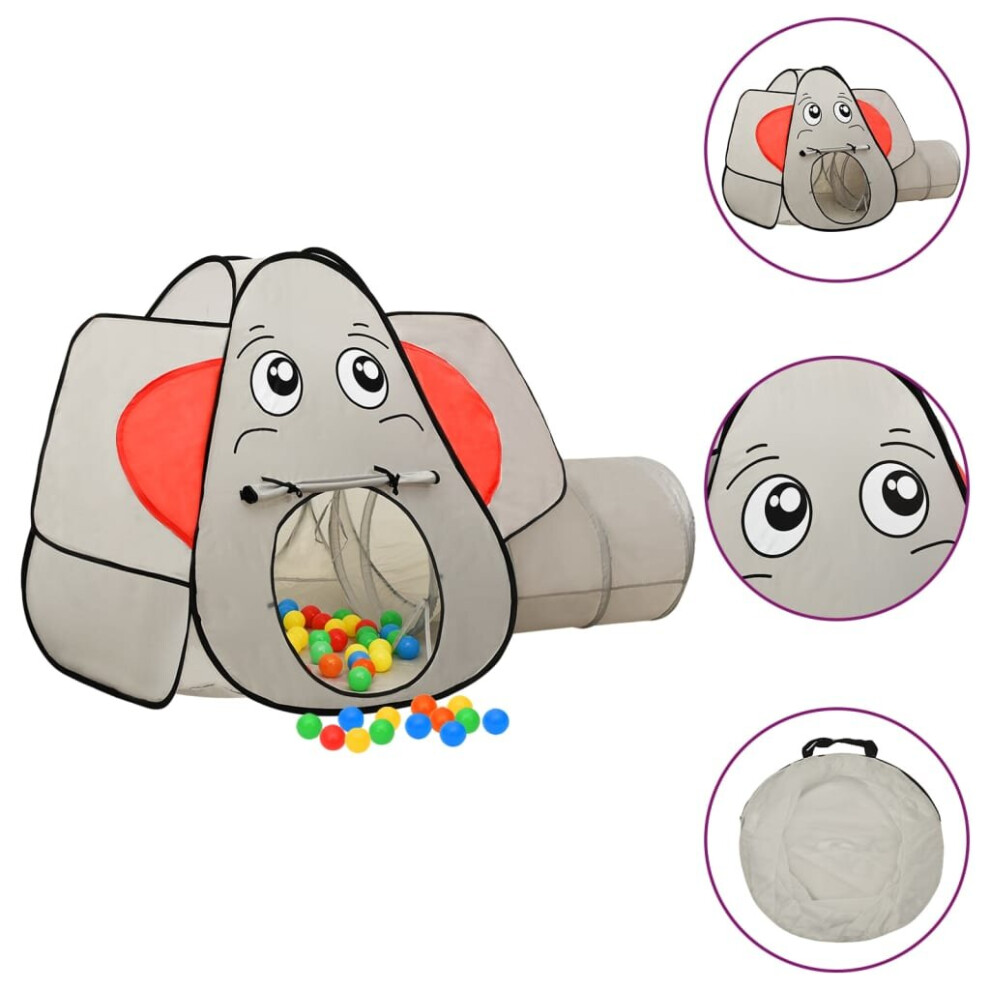 (multicolour) vidaXL Elephant Children Play Tent with 250 Balls Play House Multi Colours