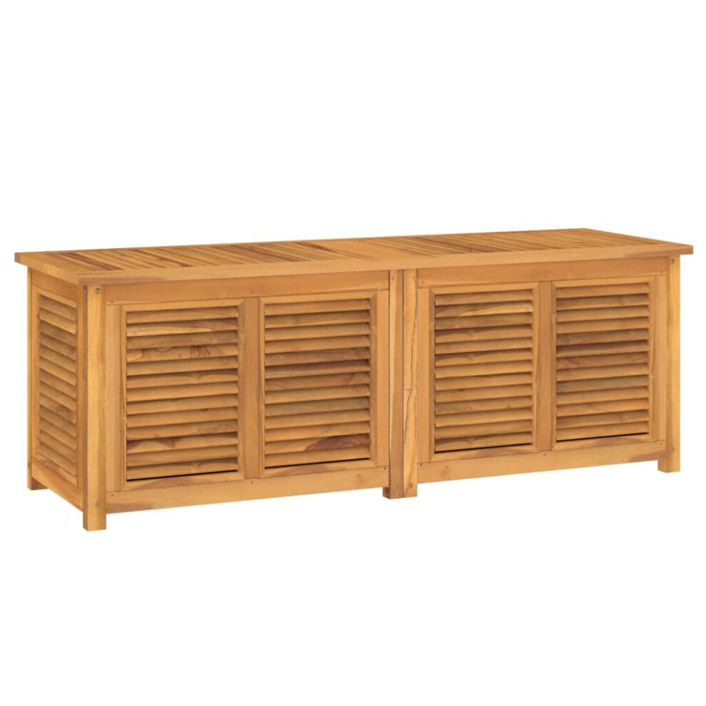 Vidaxl (150 X 50 X 53 Cm) Garden Storage Box Outdoor Storage Box Chest With Bag Solid Wood Teak