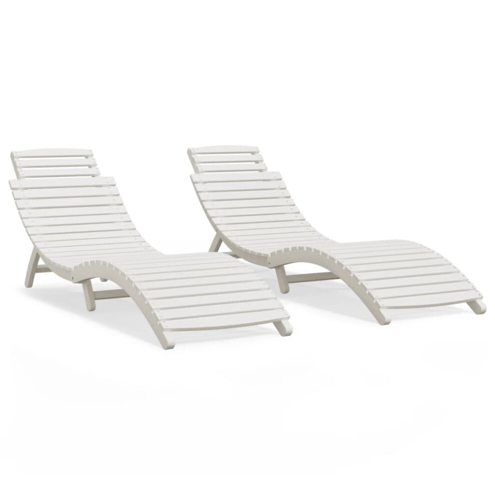 (2 sunloungers) vidaXL Sun Lounger Recliner Outdoor Chair Wooden Sunbed Solid Wood Acacia