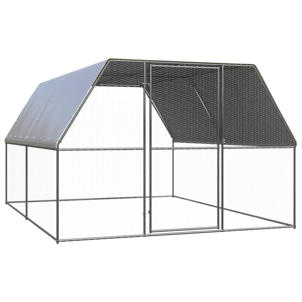 Vidaxl (3 X 4 X 2 M) Outdoor Chicken Cage Galvanised Steel Hen House Chicken Run Multi Sizes