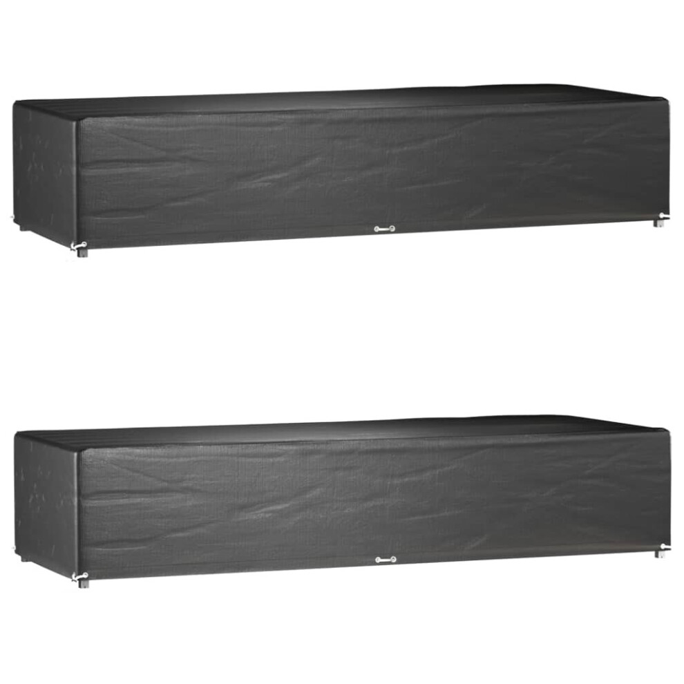 Vidaxl (205 X 75 X 40 Cm/ 2 Pcs) Sunlounger Cover Outdoor Furniture Cover Patio 12 Eyelets Polyethylene