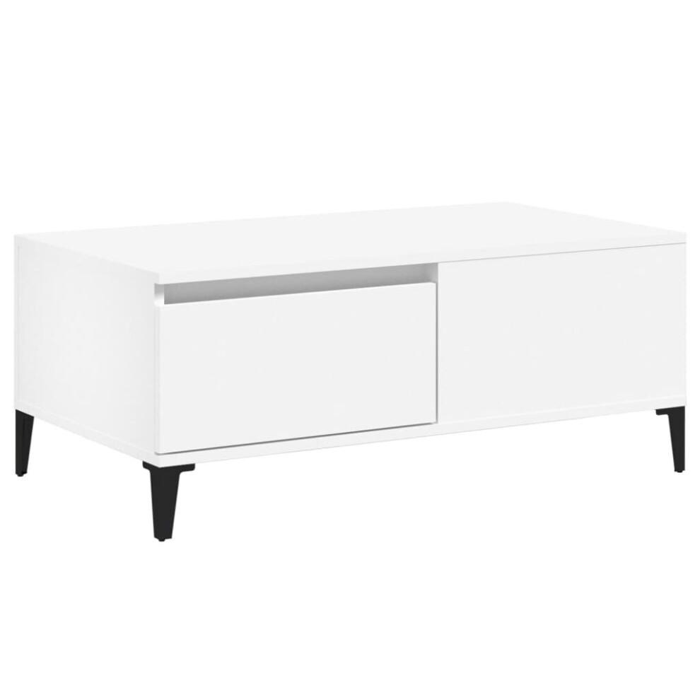Vidaxl (White) Coffee Table Engineered Wood End Sofa Table With Drawer Multi Colours