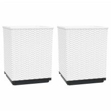 (white, 2 pcs) vidaXL Planters Raised Garden Bed Flower Plant Pot Planter Pot Polypropylene