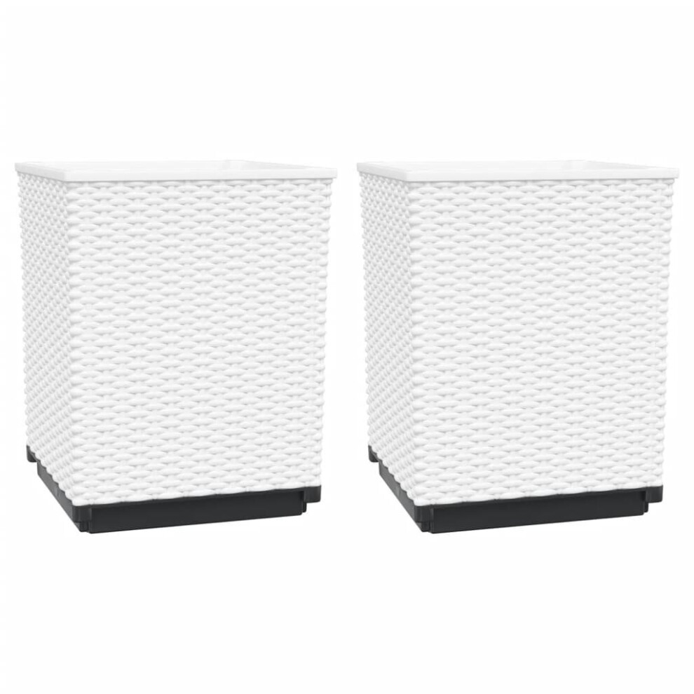 Vidaxl (White, 2 Pcs) Planters Raised Garden Bed Flower Plant Pot Planter Pot Polypropylene