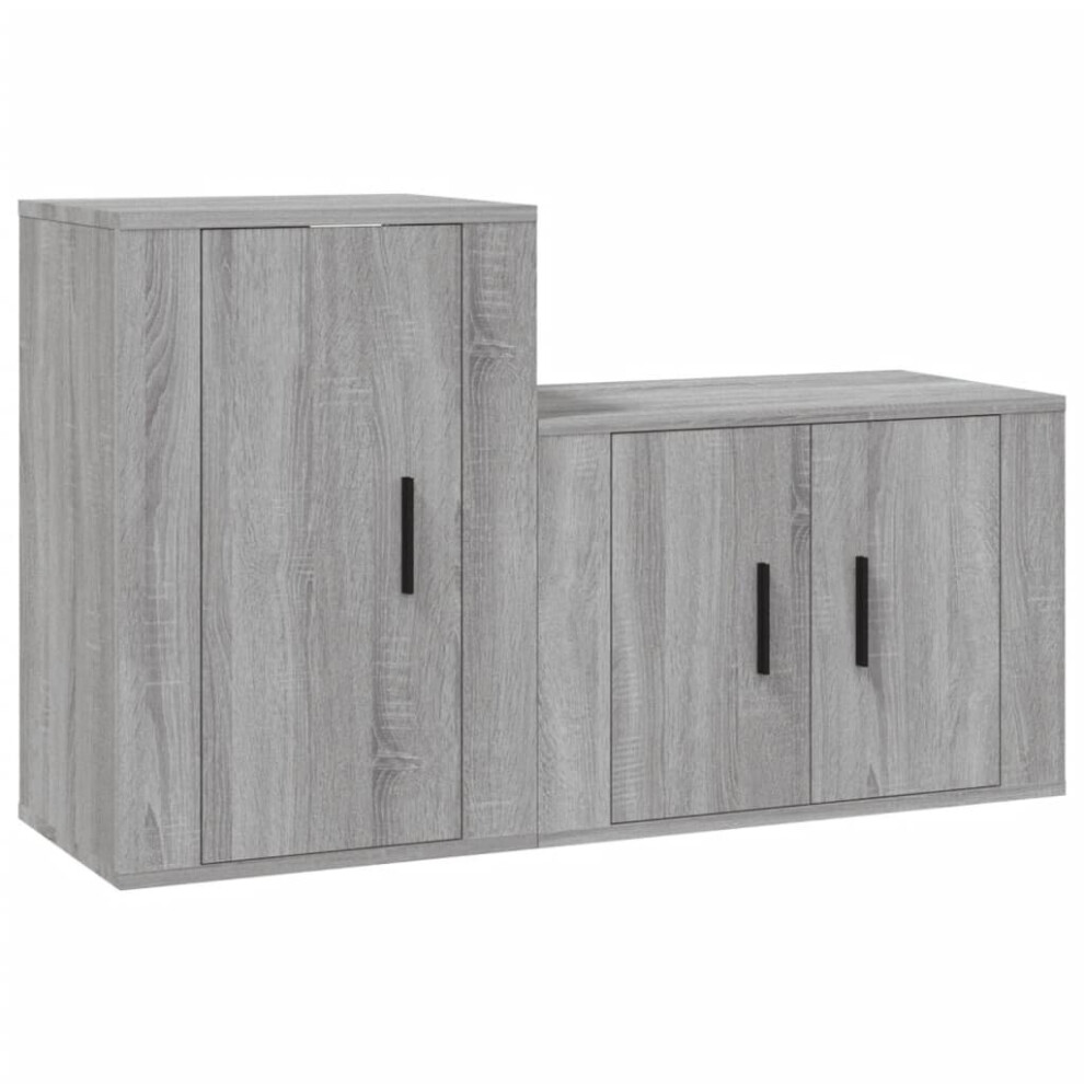 (grey sonoma) vidaXL TV Cabinet Set TV Unit Set Sideboard TV Stand 2 Piece Engineered Wood