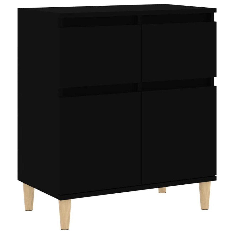 (black) vidaXL Sideboard Cabinet Cupboard Highboard Home Organiser Engineered Wood