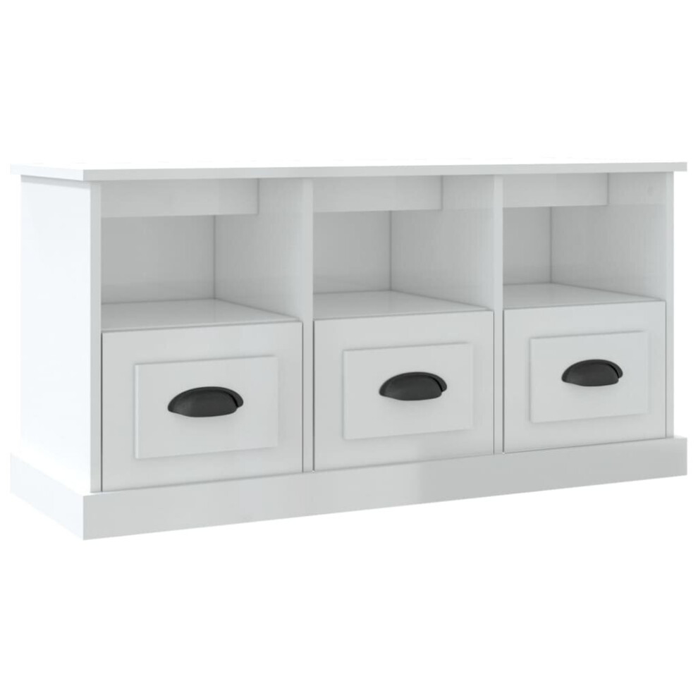 (high gloss white) vidaXL TV Cabinet TV Stand TV Unit Media Cabinet Sideboard Engineered Wood