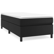(black, 35 cm/ 3ft single) vidaXL Box Spring Bed Frame Bedroom Upholstered Bed Bedstead Faux Leather